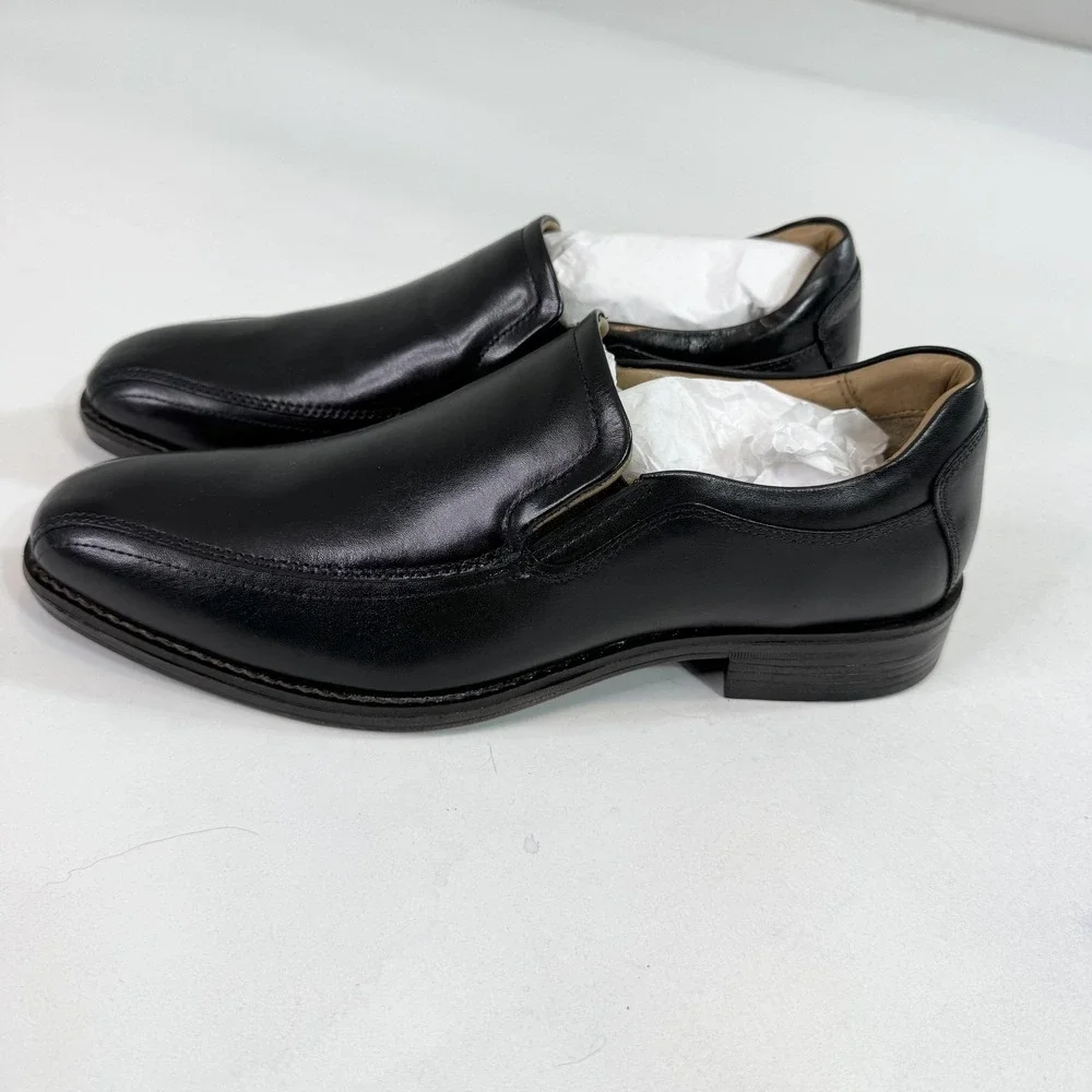 Johnston & Murphy Lewis Shoes Mens Size 8 Black Leather Slip On Dress Oxford